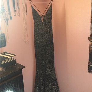 Black and gold evening gown